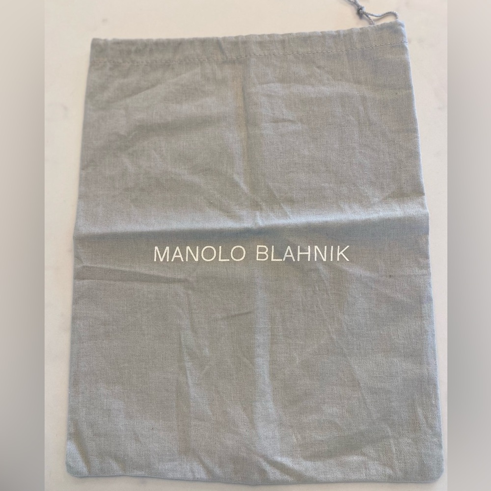 Manolo Blahnik Linen Shoe Bag- Gray